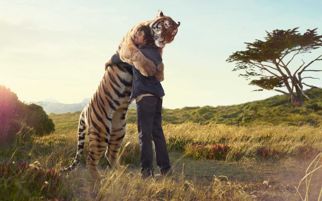 Man Tiger Hug